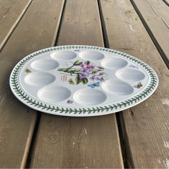 Portmeirion Botanic Garden 12 Inch Egg Shaped Devilled Egg Server Platter - Picture 9 of 12